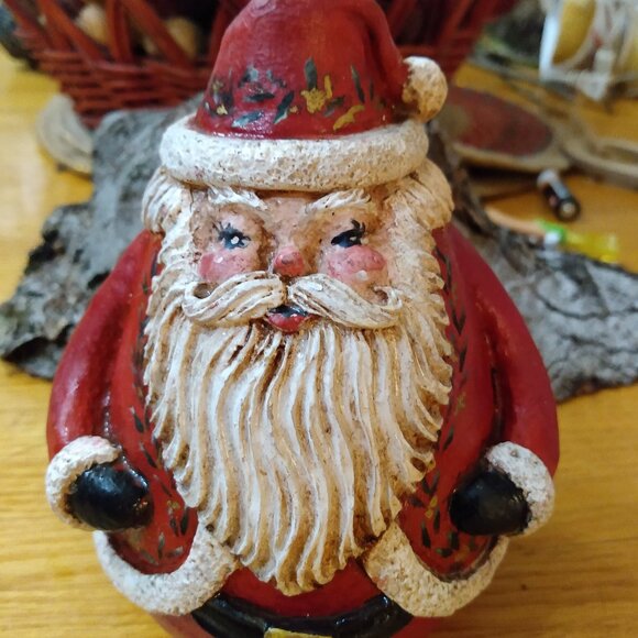 Vintage 1990 Jim Shore Christmas Santa Claus St. Nick Roly Poly 6" Heavy - Picture 2 of 10
